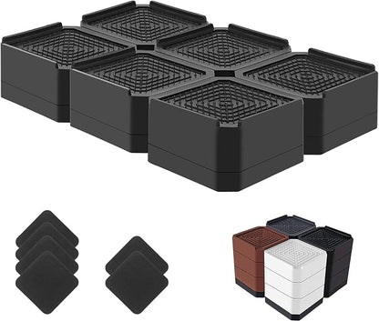 Bed Risers Heavy Duty, Adjustable Furniture Riser Blocks Lift 1.5, 4.3 inches by LiftLevelYourBed