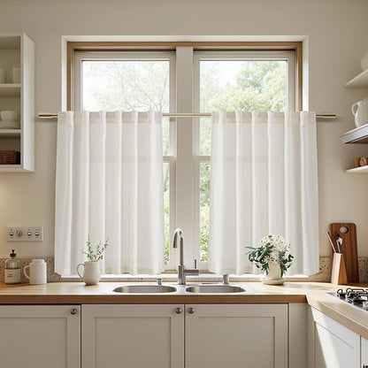 Cafe Linen Curtains 30 Inch Length - Image 5