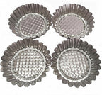 MYStar Set of 20, 3-3/4" Fluted Design Round Shape Non-stick Aluminum Tart Mold, Mini Pie Tin, Tartlet Pan