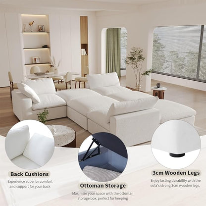 Cloud Modular Sectional Sofa Couch, Oversized Couch 6 Seater - Image 5