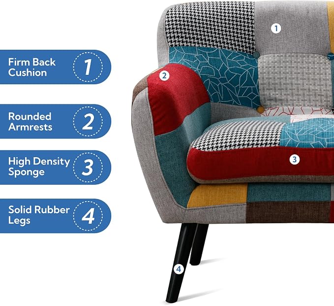 Bonzy Home Modern Boho Loveseat Couch Sofa Chair - Image 7