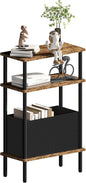 Narrow Side Table with Fabric Basket, End Table by Unknown