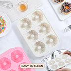Mini Bundt Cake Pans for Baking, 2Pcs Silicone 6-Cavity Fluted Tube Cake Pan with Metal Reinforced Frame, Nonstick Baking Molds for Cupcake, Brownie, Donuts, Cornbread, Jello