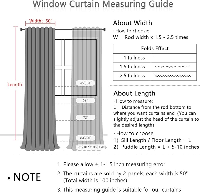 MYSKY HOME Dark Brown Curtains 96 Inches Long - Image 9