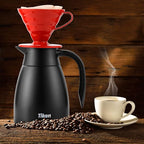 Tiken 34 Oz Thermal Coffee Carafe, Stainless Steel Insulated Vacuum Coffee Carafes For Keeping Hot, 1 Liter Beverage Dispenser (Starry Black)