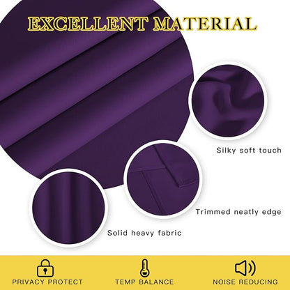 NICETOWN Blackout Curtains for Sliding Glass Door Room Divider Noise Reduce - Image 2