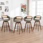 Set of 4 Rattan Swivel Counter Stools by KUNZENTLIVING