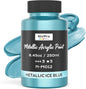 Nicpro Metallic Ice Blue Acrylic Paint, 8.45oz/250ml Large Pearlescent Acrylic by Nicpro