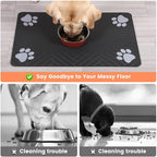 Pet Feeding Mat-Absorbent Pet Placemat for Food and Water Bowl, with Waterproof Rubber Backing, Quick Dry Water Dispenser Mat for Dog and Cat (12"x20", Striped Dark Gray)