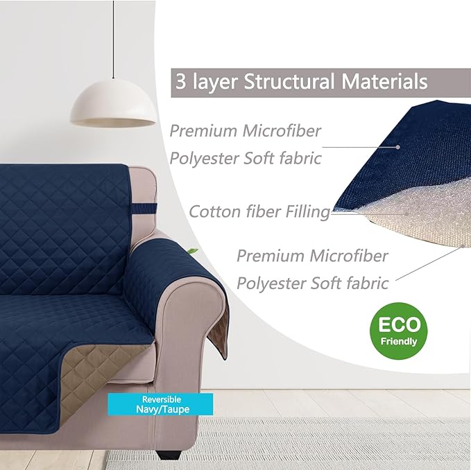 U-NICE HOME Large Sofa Cover Reversible Couch Cover - Image 4