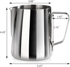 New Star Foodservice Commercial Grade Stainless Steel 18/8 Frothing Pitcher (20-Ounce (Frothing Pitchers))