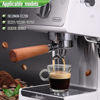 51mm 2 Ear Portafilter for DeLonghi EC200/EC221/EC330/EC152/EC0310- Stainless Steel Handle with Precision Basket and Siam Rosewood Grip
