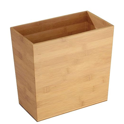 iDesign Rectangular Bamboo Waste Basket, The Formbu Collection – 10.5" x 5.75" by iDesign