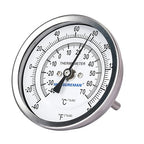 MEASUREMAN Fully Stainless Steel Pot, Kettle, Brewing Bimetal Dial Thermometer, 3" Dial, 2-1/2" Stem, -40-160 deg F/-40-70 deg C, -1% Accuracy, Adjustable, 1/2" NPT Back Mount