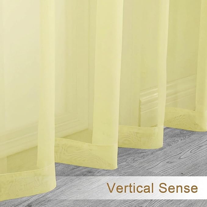 Chyhomenyc Sheer Curtains 96 inches Long 2 Panels - Image 6
