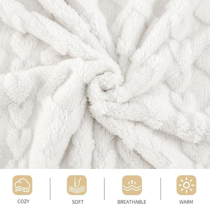 Aganear Fleece Throw Blanket for Bed Couch 90"x108" White | Lightweight Fuzzy - Image 9
