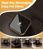 Coffee Mug Warmer & Kepwam Mug Set, Excellent Heating & Highest Temp Setting & Light Indicator, Coffee Warmer for Desk 6H Auto Shut Off, Cup Warmer Plate for Beverage, Gifts for Dads, Fathers