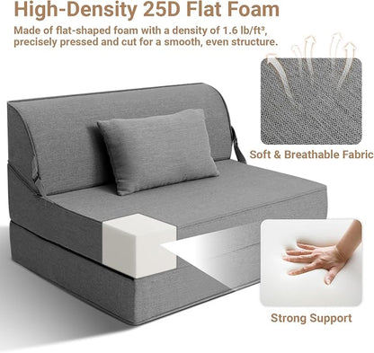 BeBen Folding Sofa Bed Chair, Convertible Sleeper Chair Futon Couch, Foldable - Image 5