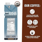Wandering Bear Organic Vanilla Cold Brew Coffee, 32 fl oz, 3 pack - Extra Strong, Bold, Smooth, Unsweetened, Shelf-Stable, Ready to Drink, Gluten Free, & Vegan, Iced Cold Brewed Coffee Drinks