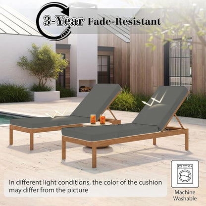 Chaise Lounge Cushions Outdoor, 4 Adjustable Ties Lounge Chair Cushions - Image 6