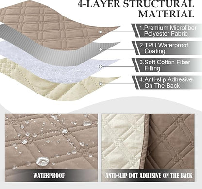 Genina L Shape Couch Cover, Sectional Couch Chaise Covers, Waterproof Washable - Image 4