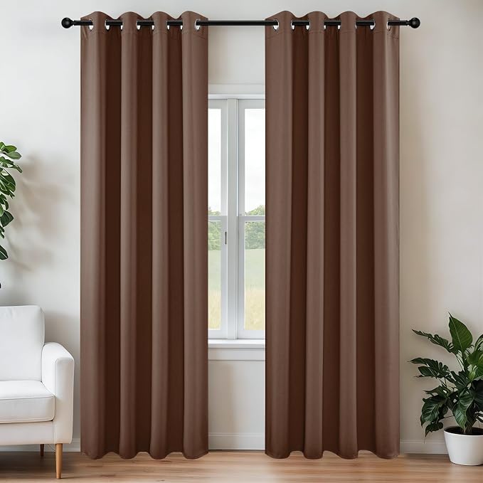 Joydeco Blackout Curtains 72 inches Long 2 Panels Set, Thermal Insulated Long by JOYDECO