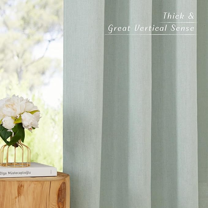 NICETOWN Rustic Linen 102 inch Long Curtains - Image 7