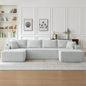 125" Modular Sectional Sleeper Sofa, Boneless Cloud Couch by HANXIN