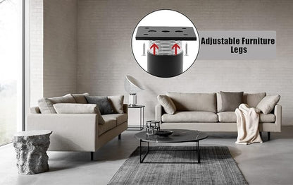 Set of 4 Furniture Legs 7 Inch, Adjustable Aluminum Alloy Cabinet Legs - Image 6