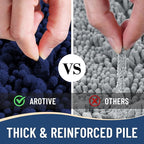 Arotive Luxury Chenille Bathroom Rug Mat, Extra Soft Thick Absorbent Shaggy Bath Rugs, Non-Slip Machine Wash Dry, Plush Bath Mats for Bathroom, Shower and Tub, 59x35, Navy