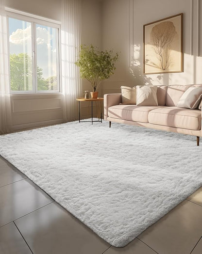 Ophanie 6x9 White Rugs for Living Room, Large Fluffy Shag Fuzzy Plush Soft by Ophanie