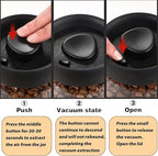 Vacuum Coffee Canister, 40.6floz Grey Glass Coffee Bean Storage,Perfect for Coffee Beans,Loose Tea,Candy,Sugar,Nuts,Spices (1200ML)