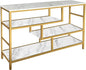 AT-VALY Console Table 4-Tier Storage Shelves Entryway Table Hallway Tables by AT-VALY
