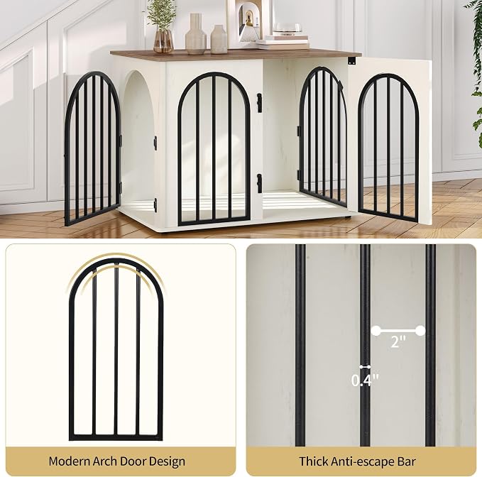Hzuaneri 26.8'' Wooden Dog Crate Furniture, Indoor Dog Kennel Dogs Cage - Image 5