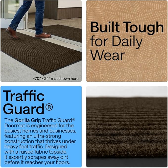 GORILLA GRIP Waterproof Traffic Guard Door Mat, Indoor and Outdoor Heavy Duty - Image 3