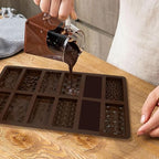 2 Pcs Brown Mini Chocolate Bar Mold for Dubai, Candy Silicone Mold