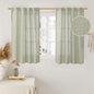 40 Inch Length Linen Curtains for Small Windows Over Silk 2 Panels | Semi Sheer by LAMIT