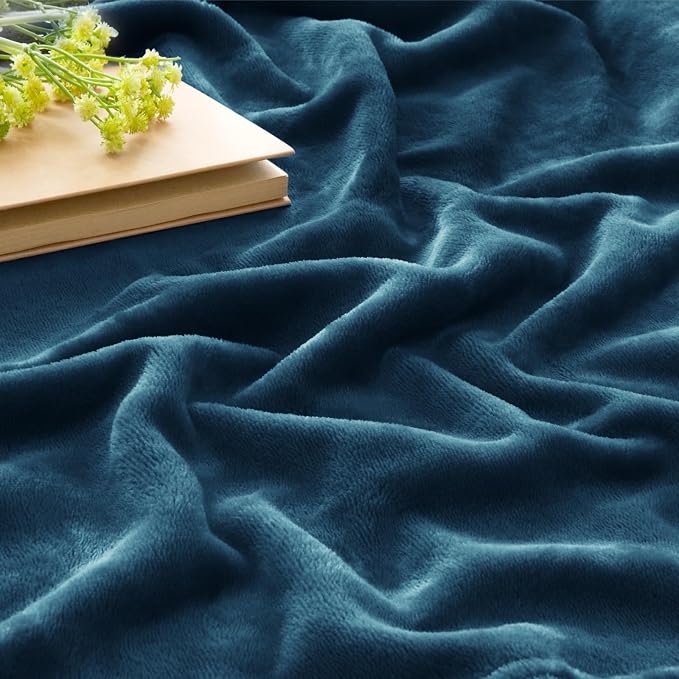 BEDELITE Fleece Blanket Soft Plush Twin Size Blanket Mineral Blue 60"x80" | - Image 3