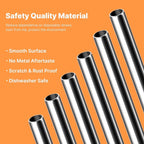 Stainless Steel Smoothie Straws-0.4" Extra Wide Reusable Metal Drinking Straws for Milkshake, Bubble Tea, Beverage, 6 Pack Metal Straw with Cleaning Brush