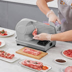 VEVOR Meat Slicer, 180W Electric Deli Food Slicer, 7.5 inch Meat Cutter with a Premium SUS420 Blade, 0-0.6 inch Adjustable Thickness, Food Slicer for Frozen, Hard Bread and Cheese, Home Use