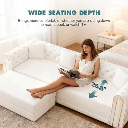 90.6'' Velvet Folding Floor Sofa Bed - Image 4