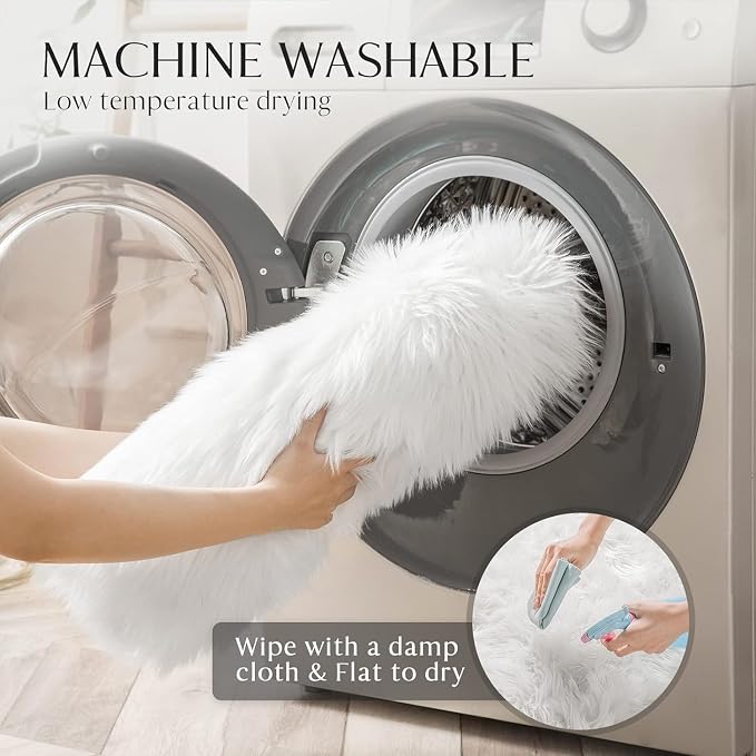 Ashler Faux Fur Rug, 2x3 Ft, Machine Washable | Fluffy Sheepskin, Ultra Soft - Image 7