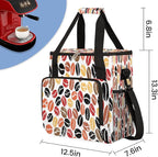 Colorful Coffee Beans Maker Carring Bag Travel Carrying Storage Tote Compatible with Keurig K-Mini or Plus Portable Single Serve Brewer Case Pockets for K-cup Pods