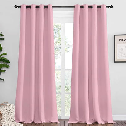 NICETOWN Crystal Pink Blackout Curtains 102" Long by NICETOWN