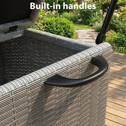 GarveeLife Outdoor Wicker Storage Box, PE Rattan Patio Storage Chest - Image 7