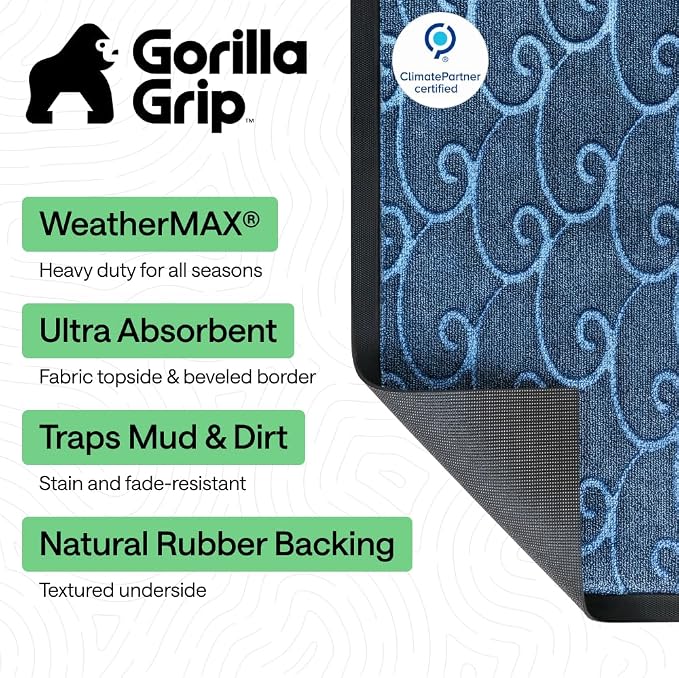 GORILLA GRIP 100% Waterproof All-Season WeatherMAX Doormat 35x23, US Designed - Image 2