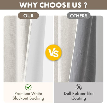 MIULEE 100% Blackout Linen Curtains - Image 4