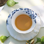 21-Piece Bone China Tea Set for Adults, Blue and White Porcelain Tea Set for 6, Vintage Floral Tea Cup Set With Teapot, Tea Party Sets for Women Gift