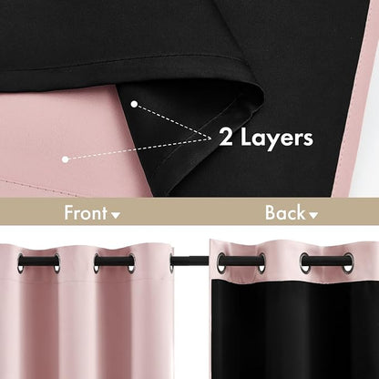 MIULEE Light Pink Blackout Curtains - Image 3