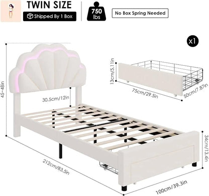 HIFIT Twin Upholstered Smart LED Bed Frame - Image 2
